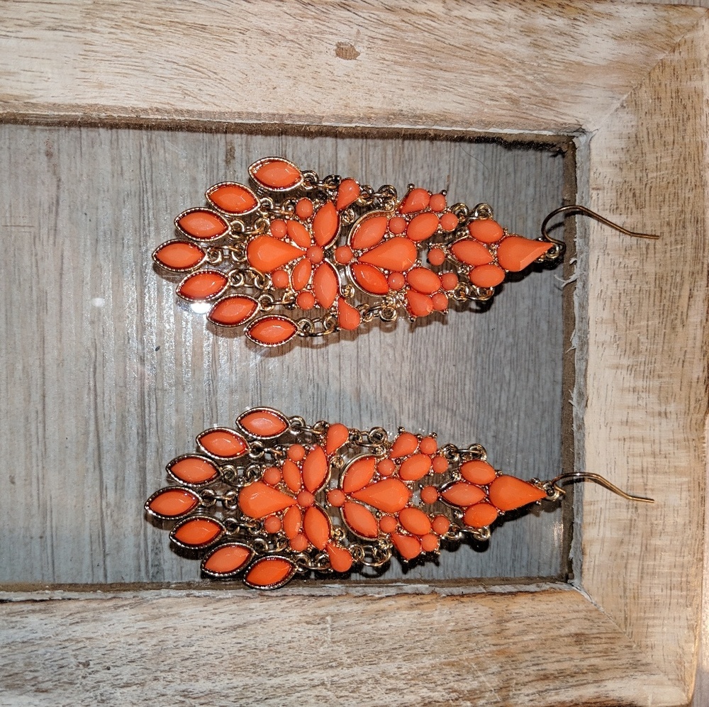 Coral Drop Dangle Earrings